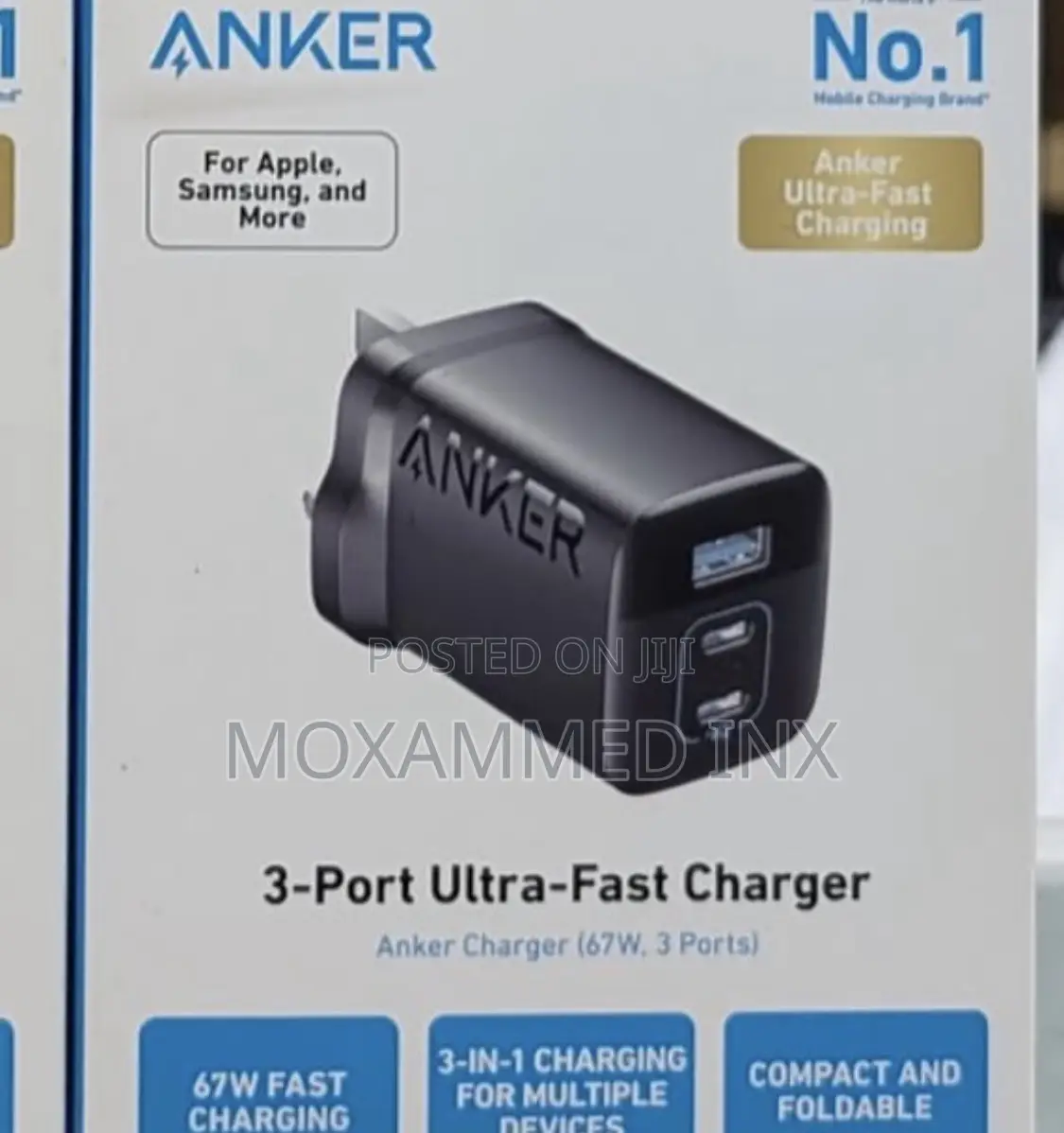Anker 3-Port Ultra-Fast Charger 67W, 3 Port