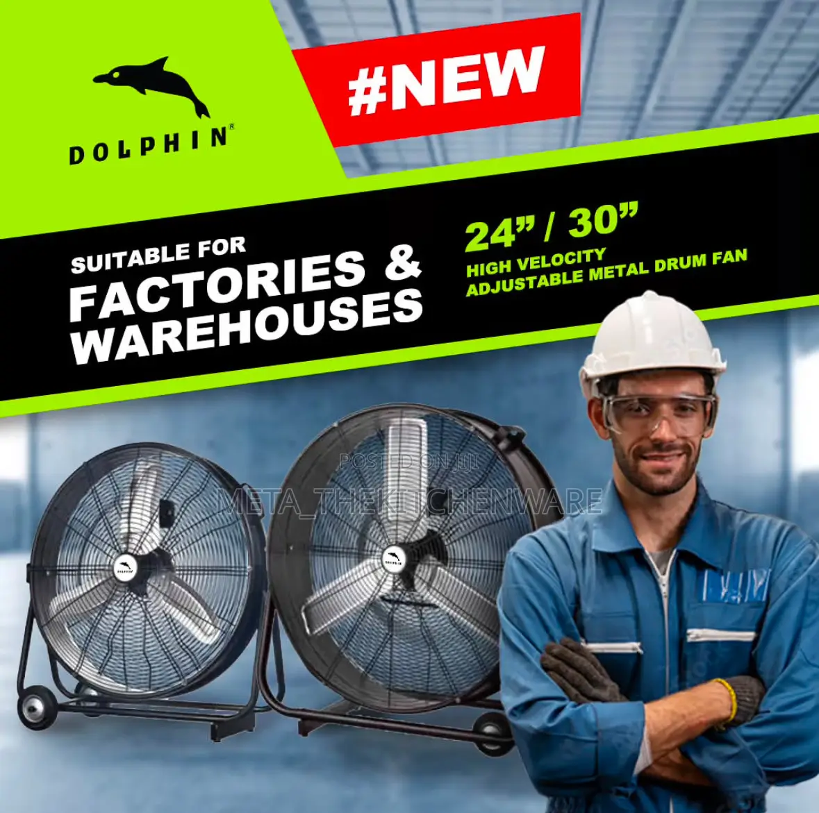 Dolphin High Velocity Adjustable Metal Drum Fan: Me-Df30