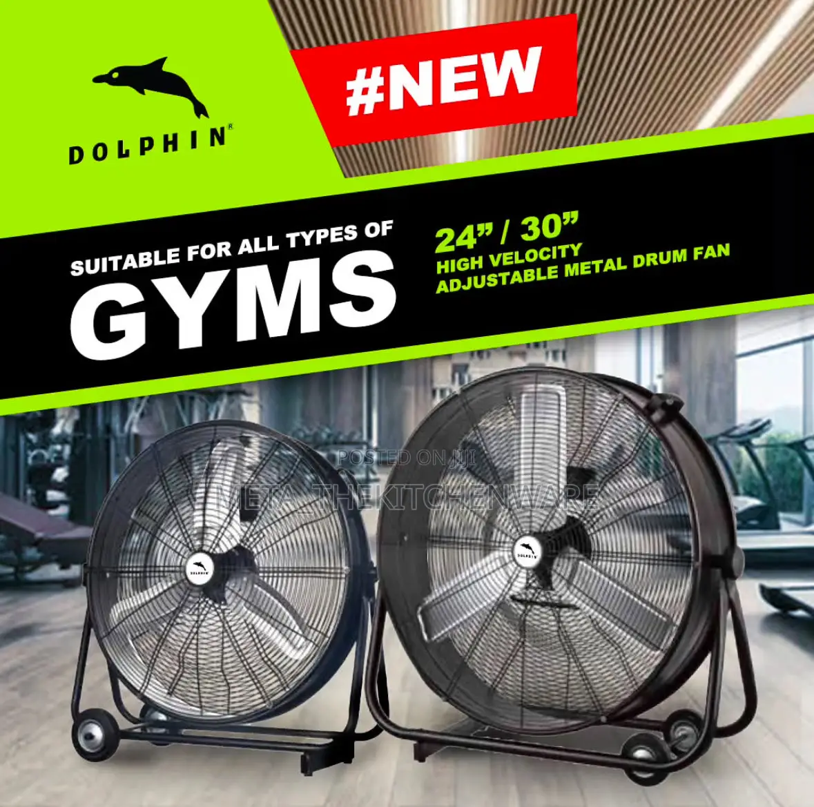 Dolphin High Velocity Adjustable Metal Drum Fan: Me-Df30