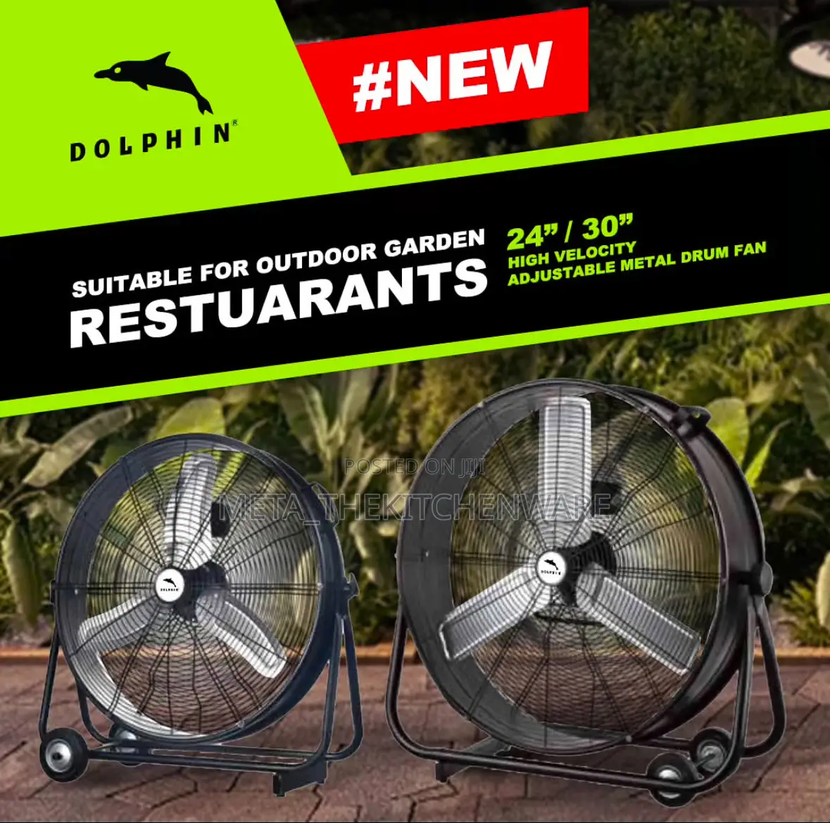 Dolphin High Velocity Adjustable Metal Drum Fan: Me-Df30