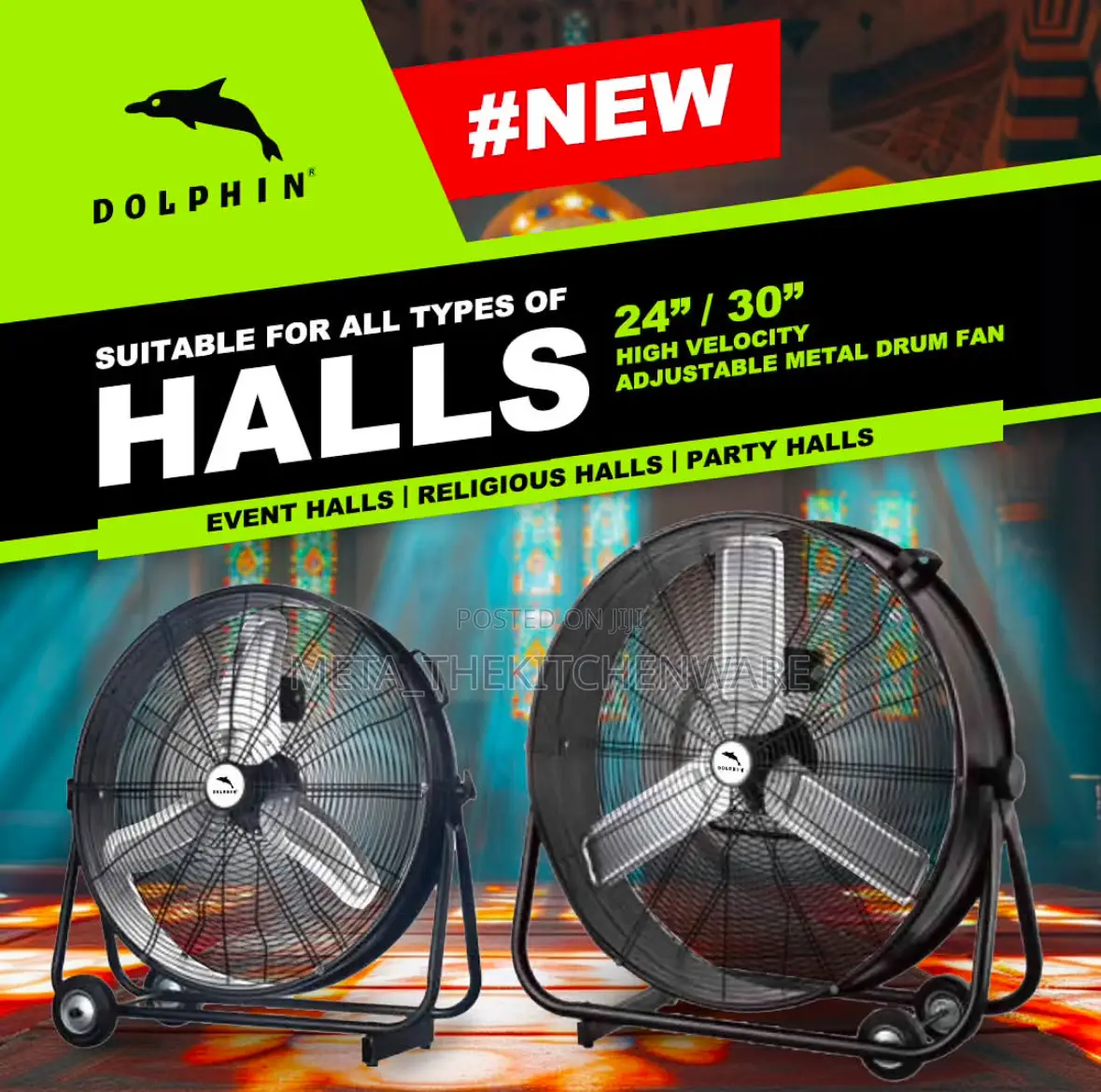 Dolphin High Velocity Adjustable Metal Drum Fan: Me-Df30