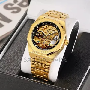 Forsining Automatic Mkanda Wa Chuma Gold
