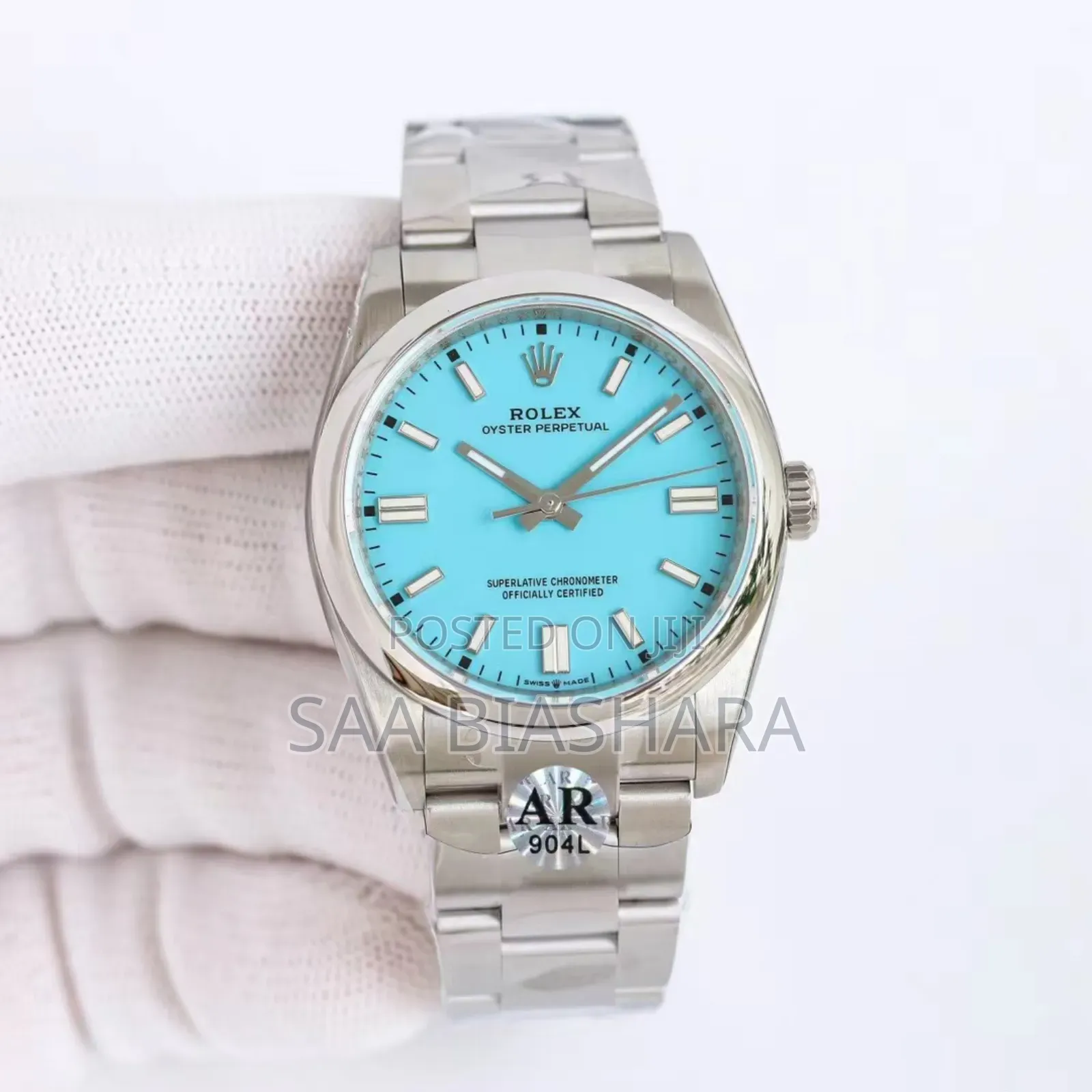Rolex Oyster Perpetual Silver and Blue 101