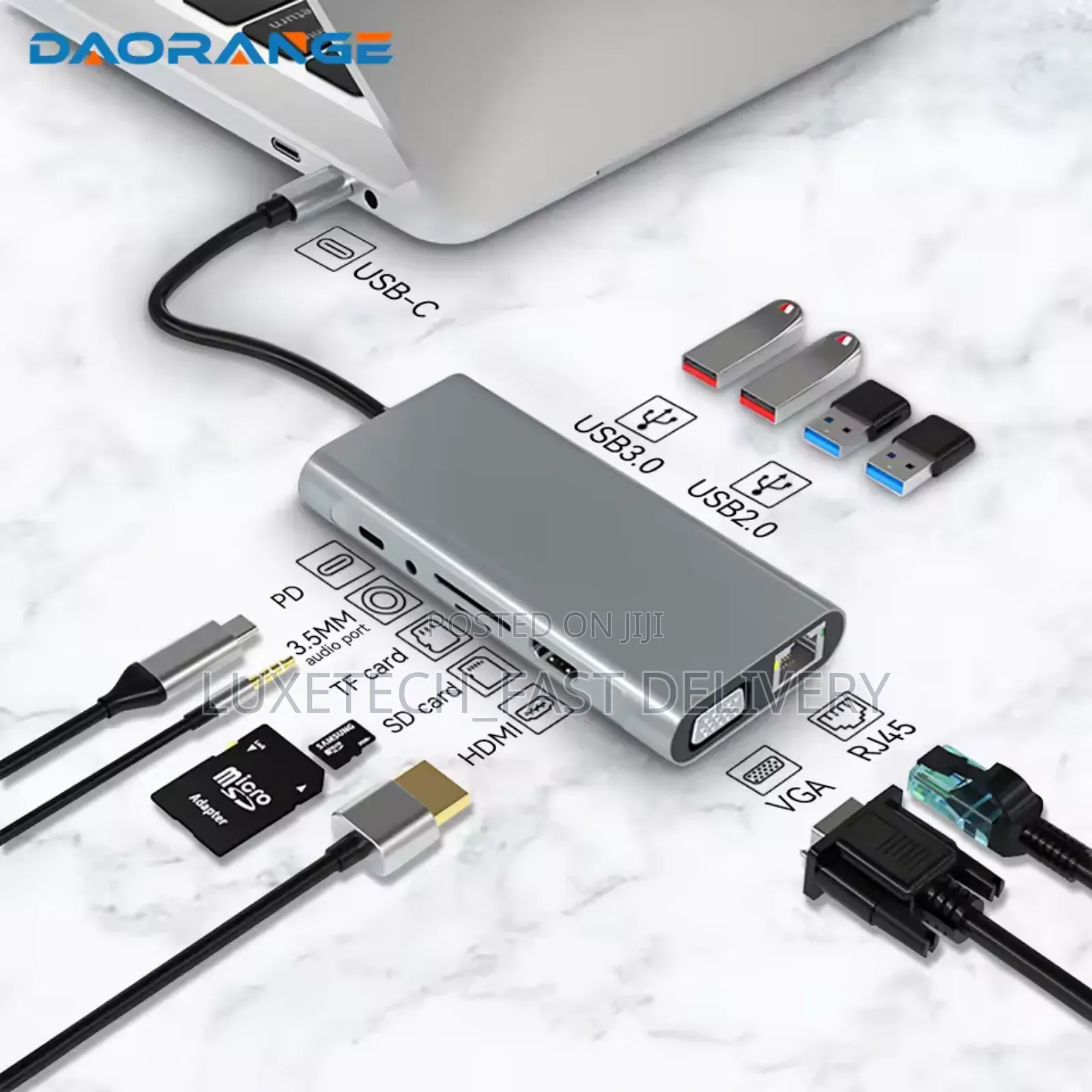 Type-C to HDTV 11-in-1 Multi-Function Dock Station Adapter