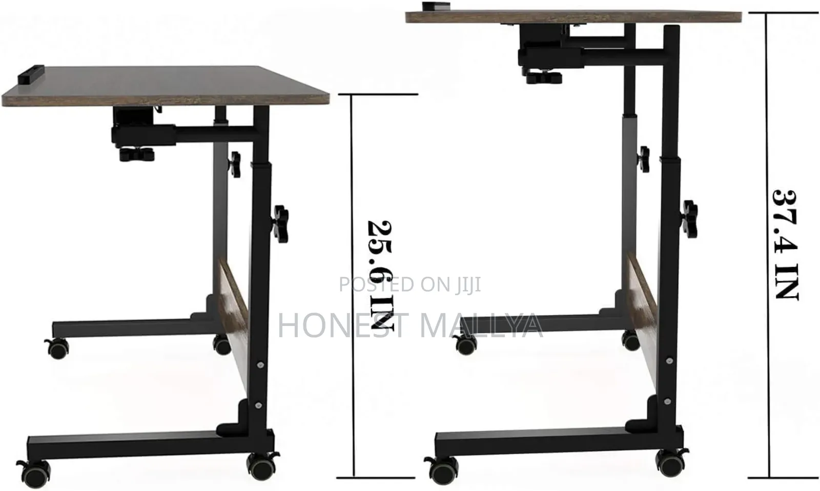 Adjustable Rolling Overbed Bedside, Laptop Table