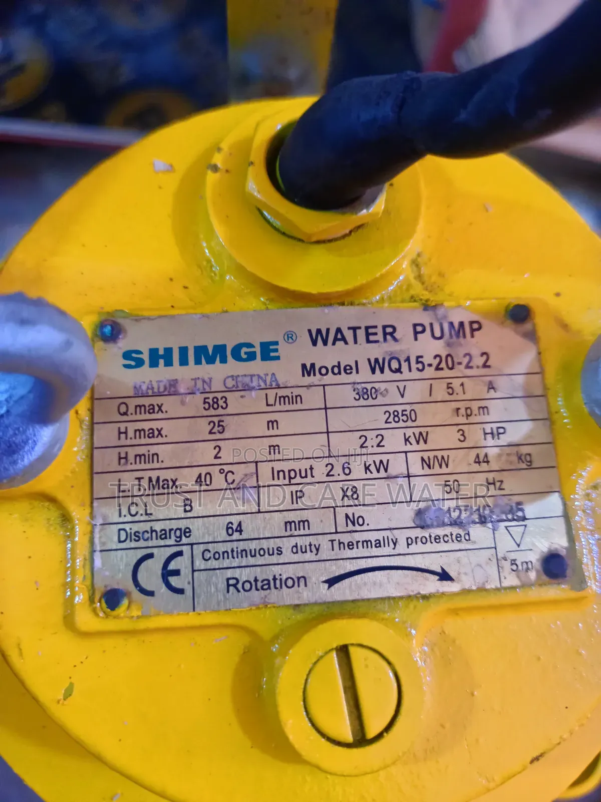 Shimge Sawege Water Pump 3hp