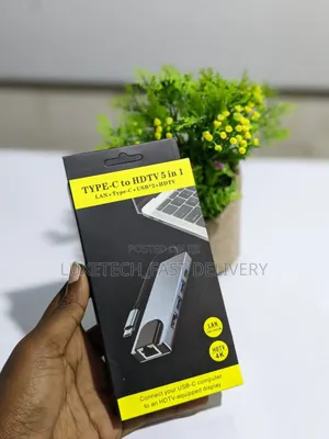 Type-C 5 in 1 Adapter Hdmi, Lan, Type C and Usb 3.0 2 Ports