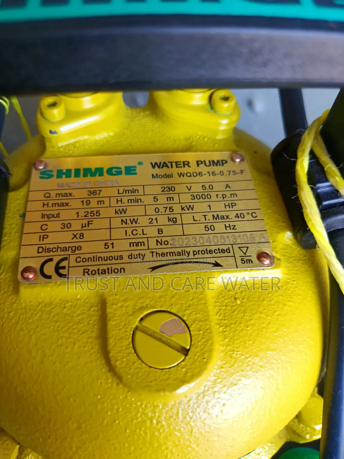 Shimge Sawege Pump 1hp With Float Switch