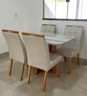 Dining Table Ya Watu Wa Nne Grey Na Off White