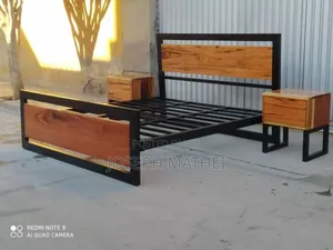 Kitanda Kizuri Mbao Na Chuma Bede Side 2