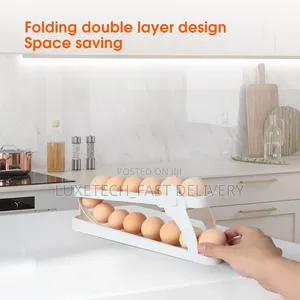 Slim Rolling Egg Storage Rack Fridge