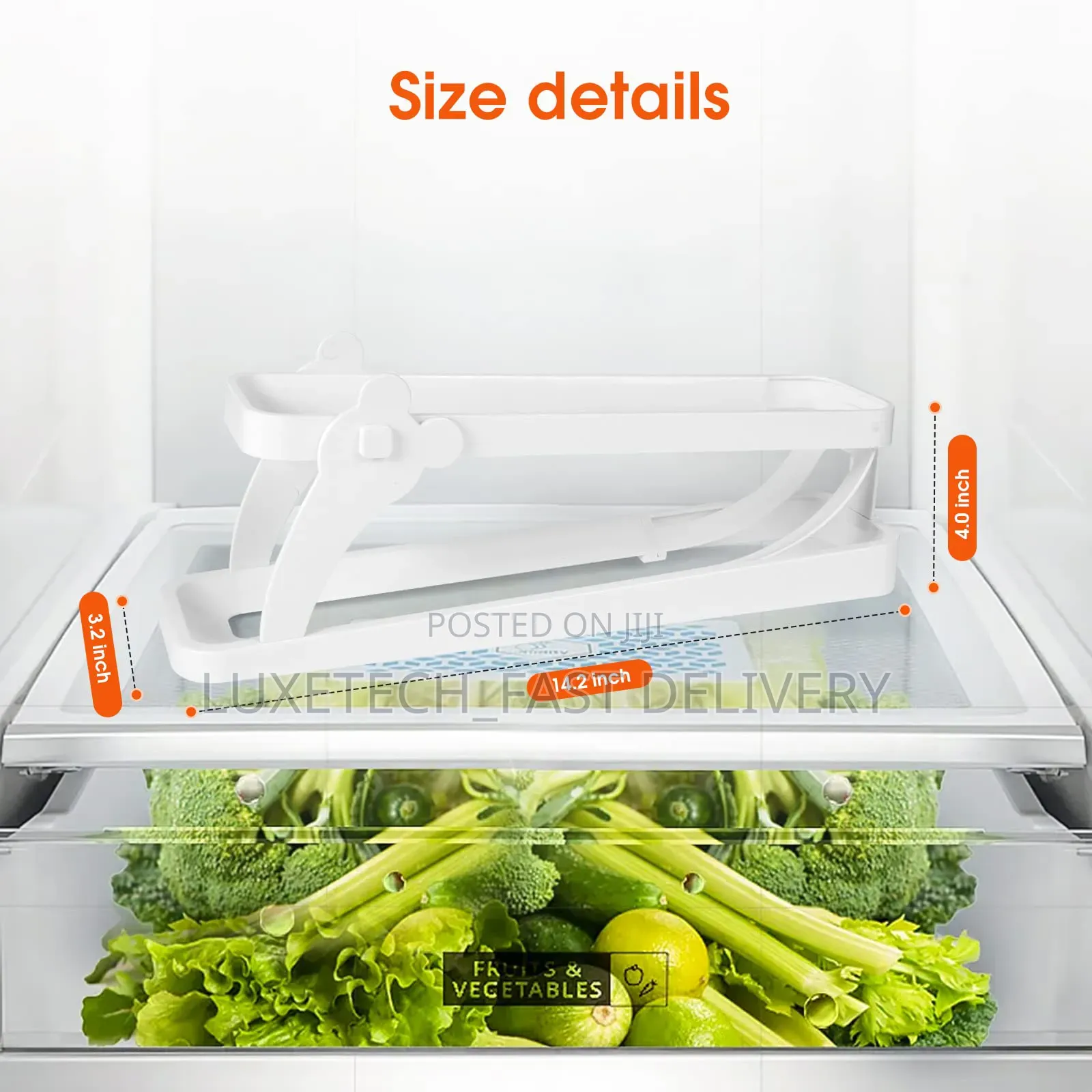 Slim Rolling Egg Storage Rack Fridge