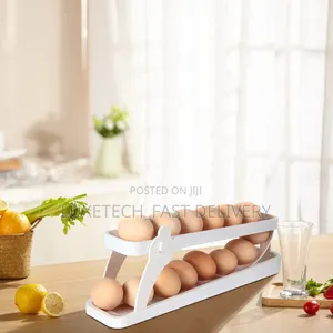 Pack of 2 Double Layer Egg Rack, Egg Container for Fridge,