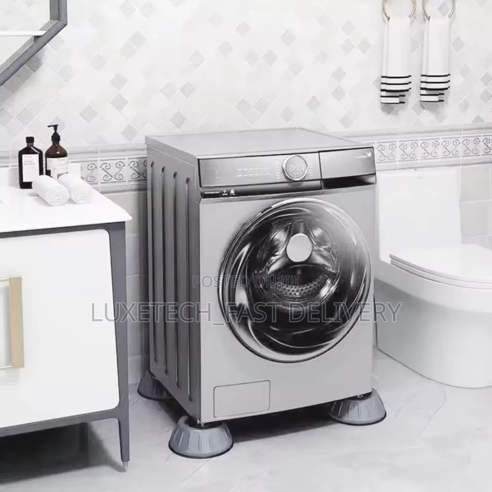 Universal Shock-Absorbing Anti-Slip Base for Washers/Fridge