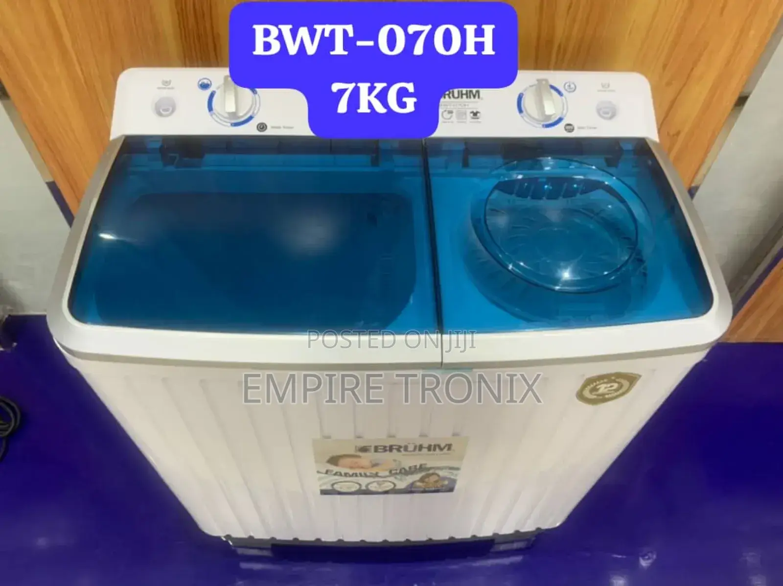 Bruhm BWT-070G
7 KG Twin Tub Washer