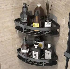 Adhesive Bathroom Shower Corner Caddy Storage Shelves Rack