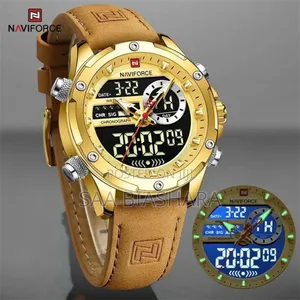 Navi Classic Watch Gold Cases and Brown Belt 1013