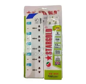 Star Gold Extension Socket 5 Way Socket