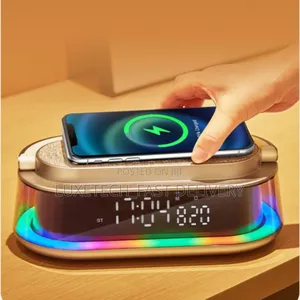 Bluetooth Speaker With Digital Alarm Clock, Wireless Charger