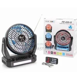 Desktop Cooling Fan With Speakers, LED Light, and FM Radio