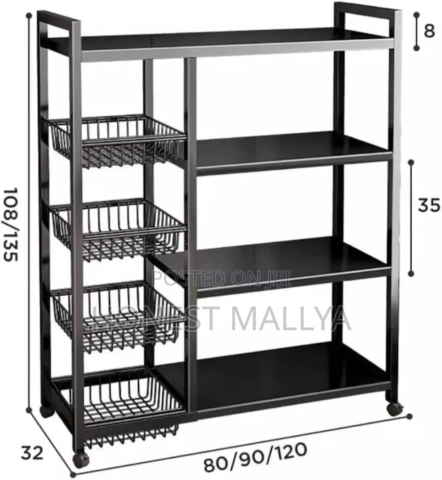 Multi Tier Kitchen Storage Cart