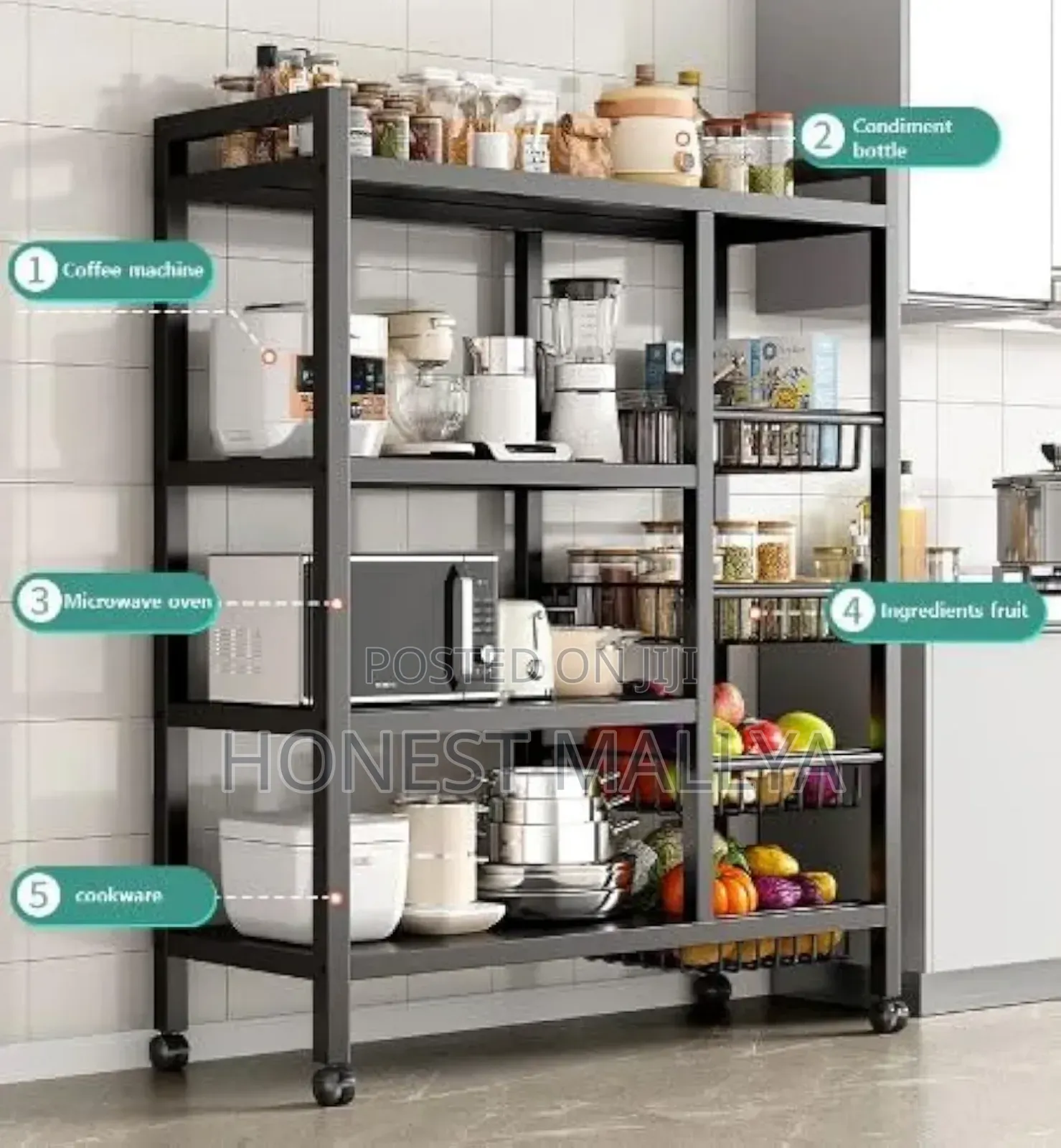Multi Tier Kitchen Storage Cart