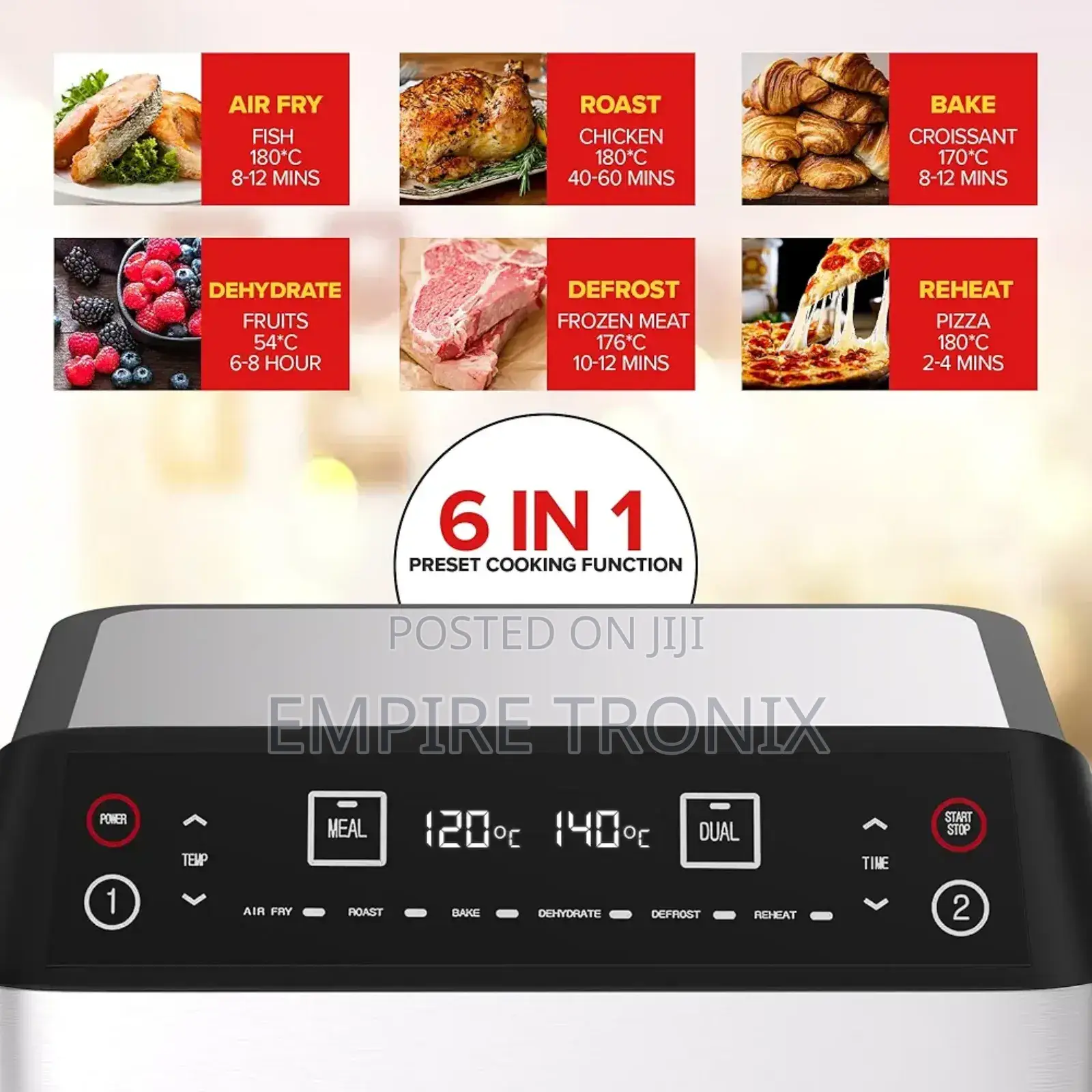 Nikai Air Fryer 8L Dual Multifunctional 2460W NAF282DX