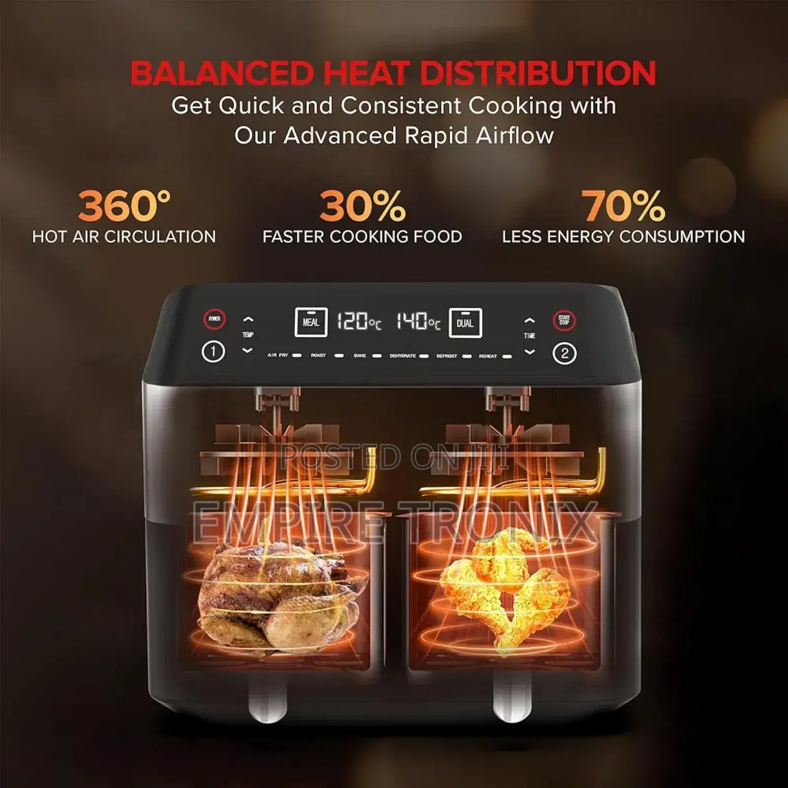 Nikai Air Fryer 8L Dual Multifunctional 2460W NAF282DX