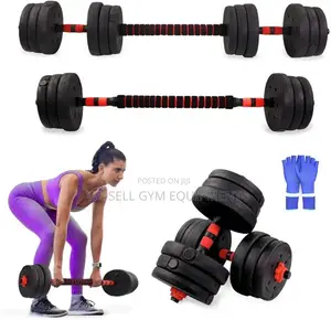 50KG Set PVC Pastic Dumbbells and Barbell