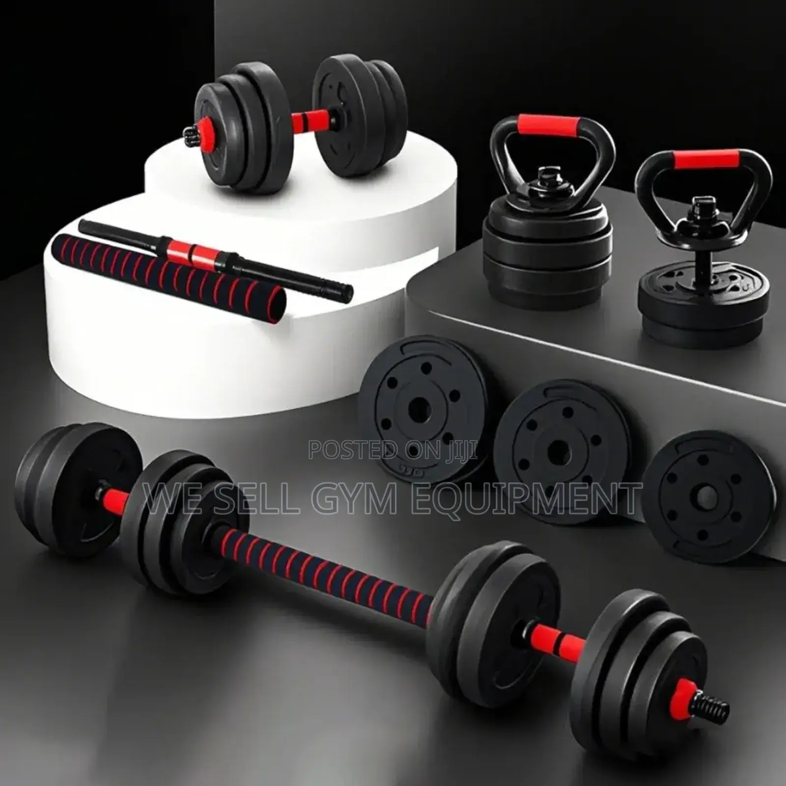 50KG Set PVC Pastic Dumbbells and Barbell