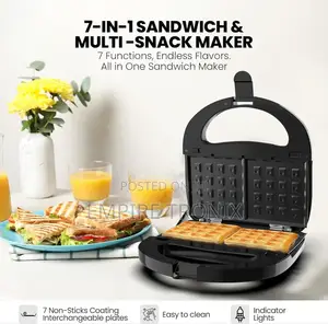 Nikai 7 in 1 Sandwich Multi Snack Maker 750W - NGT727D