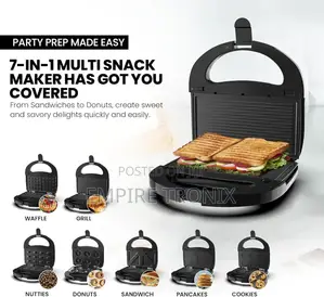 Nikai 7 in 1 Sandwich Multi Snack Maker 750W - NGT727D