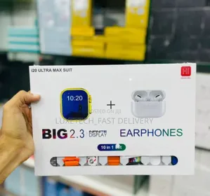 I20 Ultra Max Suit Big 2.3 Earphones 10 in 1 Set Smart Watch