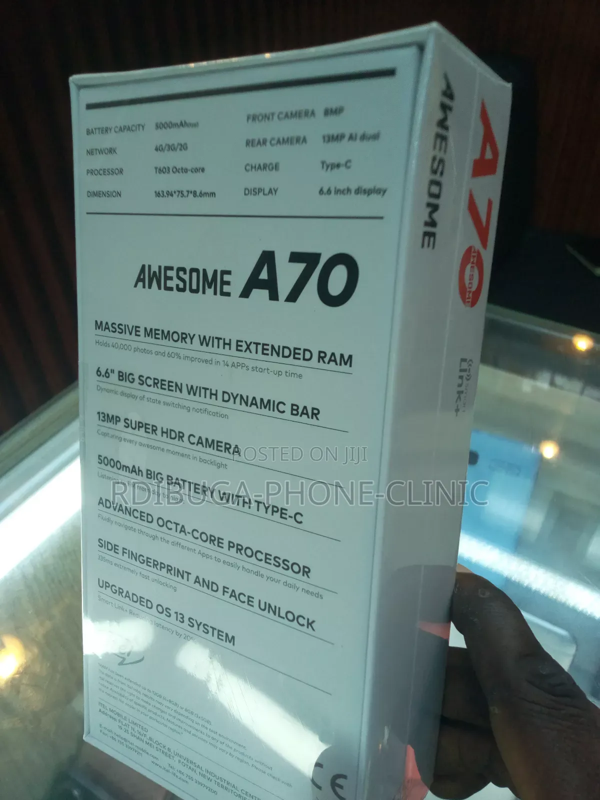 New Itel A70 128 GB Black
