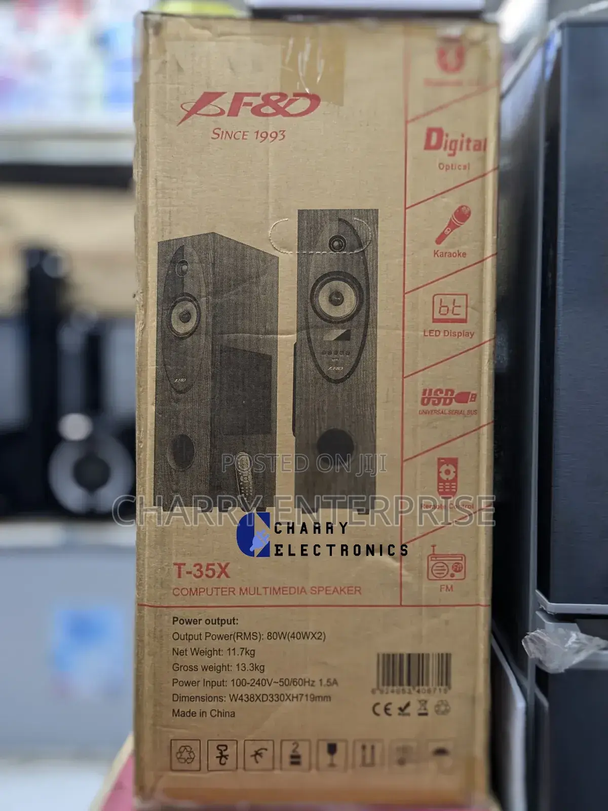  F D FENDER T- 35X 2 Tower Karaoke Speakers 80W ( 40W×2 )