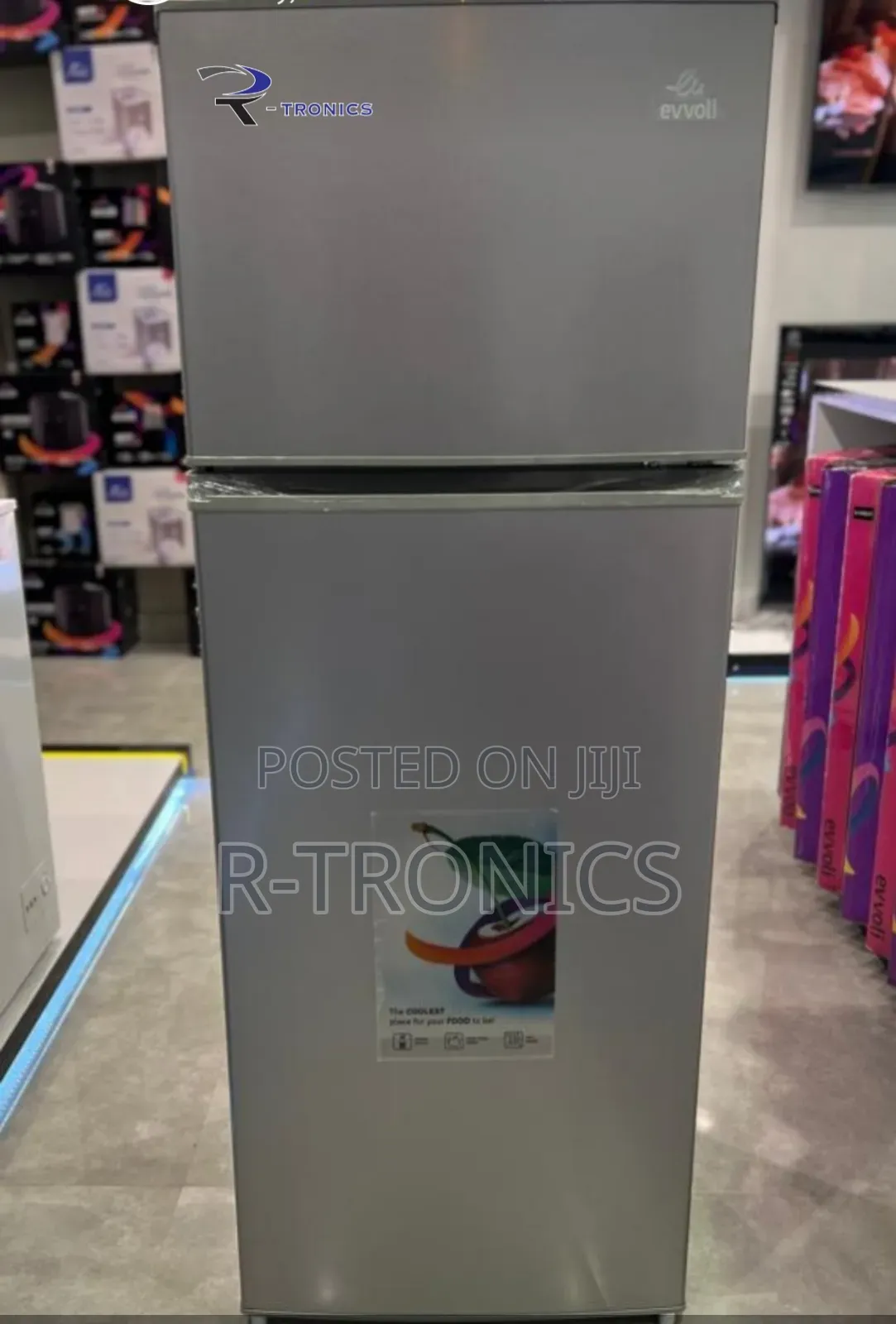 Double Door Evvoli Refrigerator 225 Litres Top Freezer
