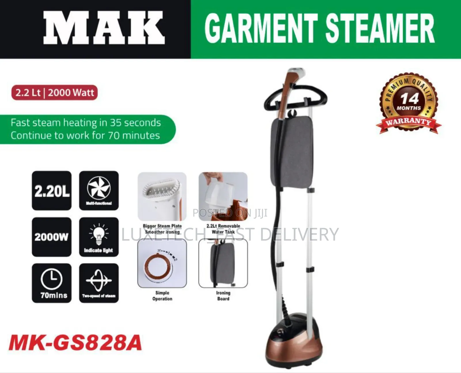 2.2L Electric Garment Steamer