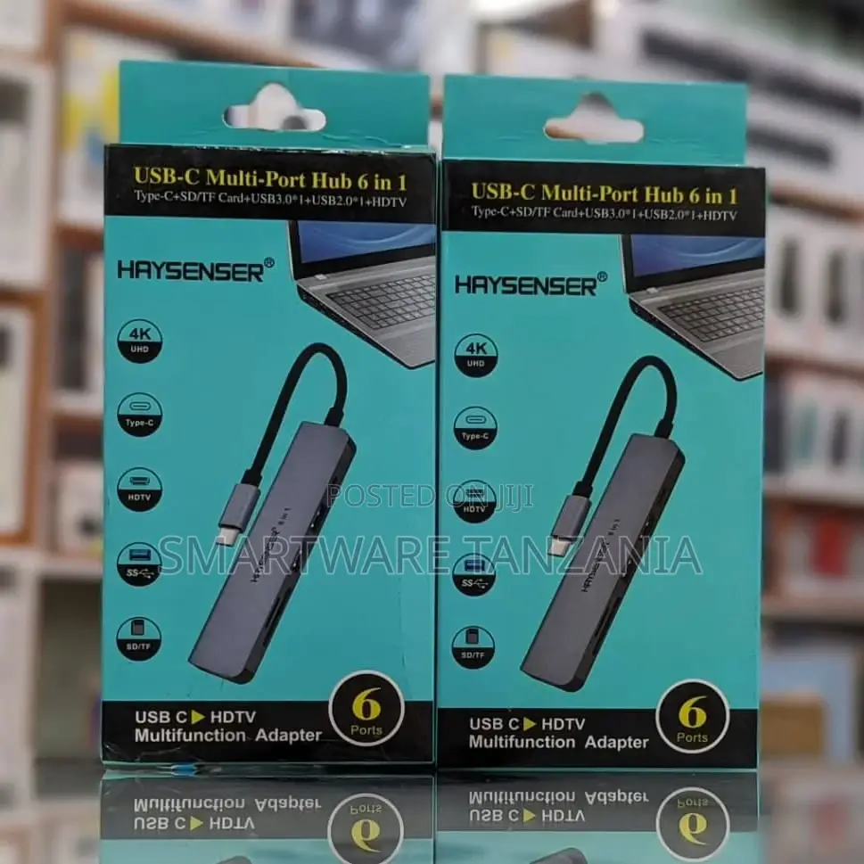6 In 1 Tube Hub Usb C, Ethernet Lan, Hdmi, 3 X Usb A Port
