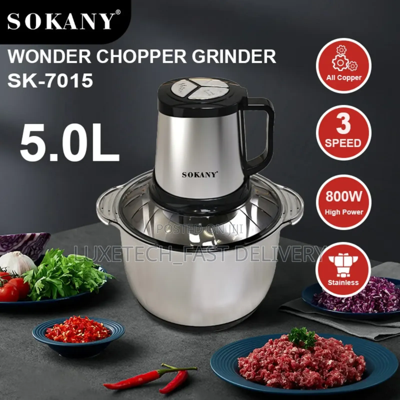 Sokany Chopper Grinder 5L