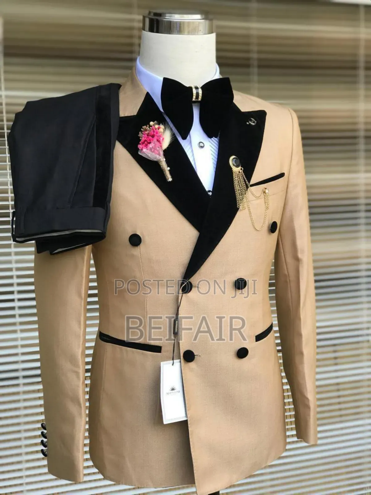 Black and Khaki Suit