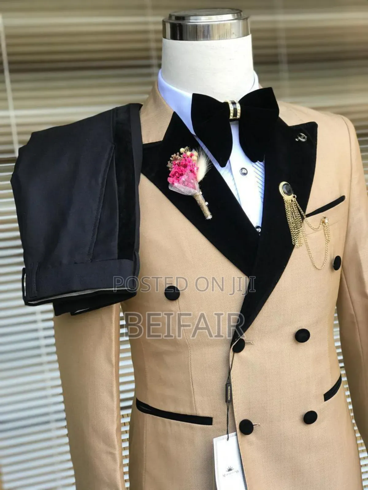Black and Khaki Suit