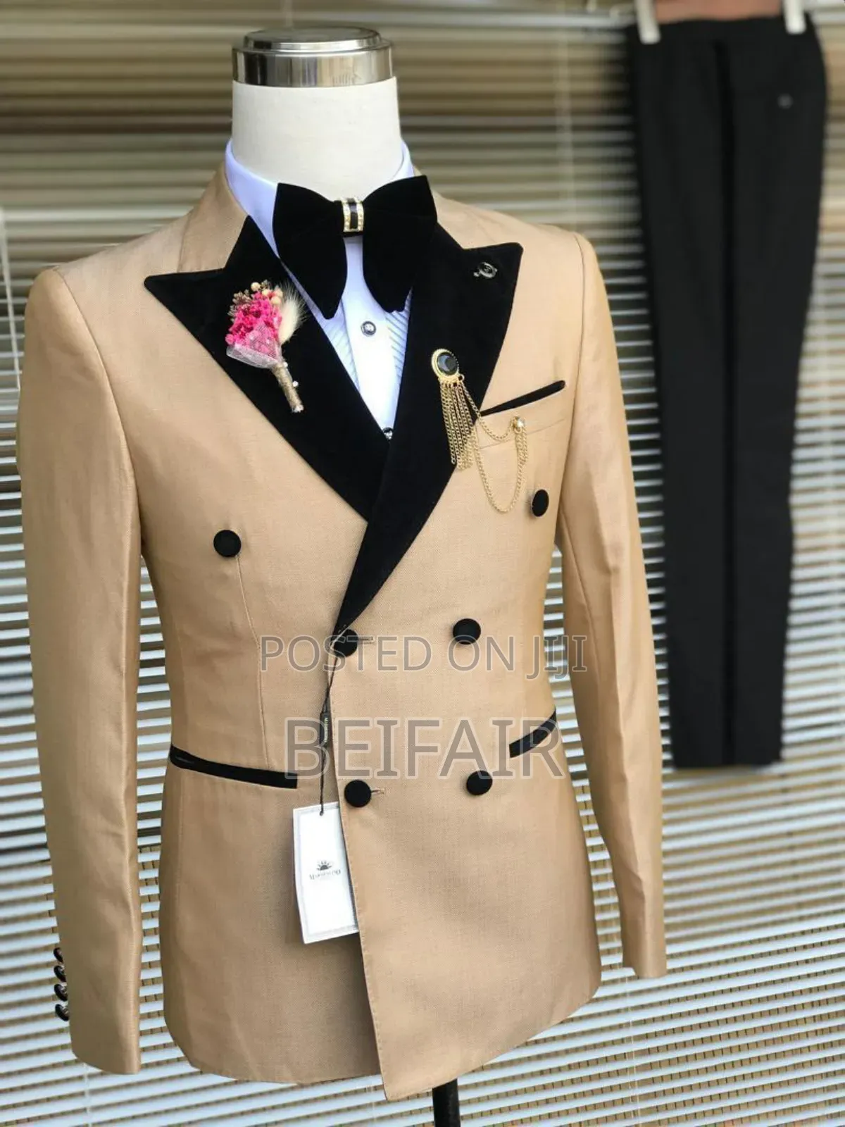 Black and Khaki Suit