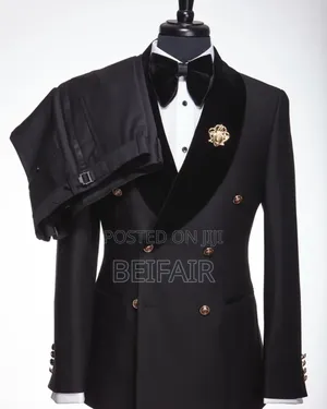 Deep Black Velvet Suit