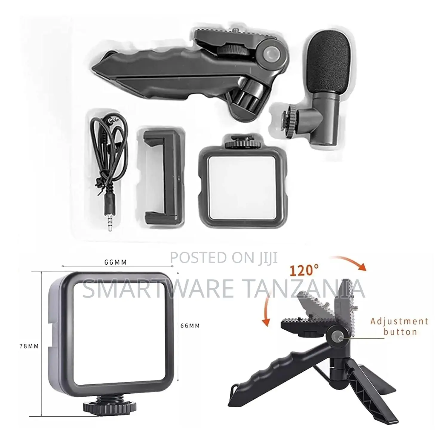 Tripod Stand Led Light Phone Holder Clip For Making Videos