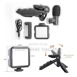Tripod Stand Led Light Phone Holder Clip For Making Videos