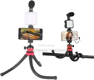Youtube Starter Kit, Podcast Tripod, Led Light, Phone Holder