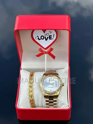 Valentine Package a Set of Watch, Bracelet, and Love Tag