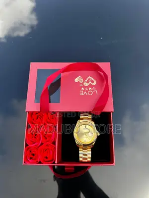 Love Box With Roses, Watch, and Bracelet