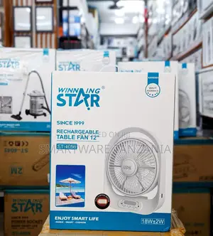 Winningstar 12" Desktop Rechargeable Fan With Led