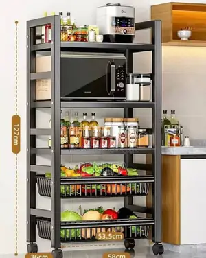 Multlayer Kitchen Rack With 4 Wheels